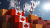 Canadian flag on shipping containers