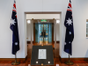 Outside the House of Representatives at Parliament House, Australia